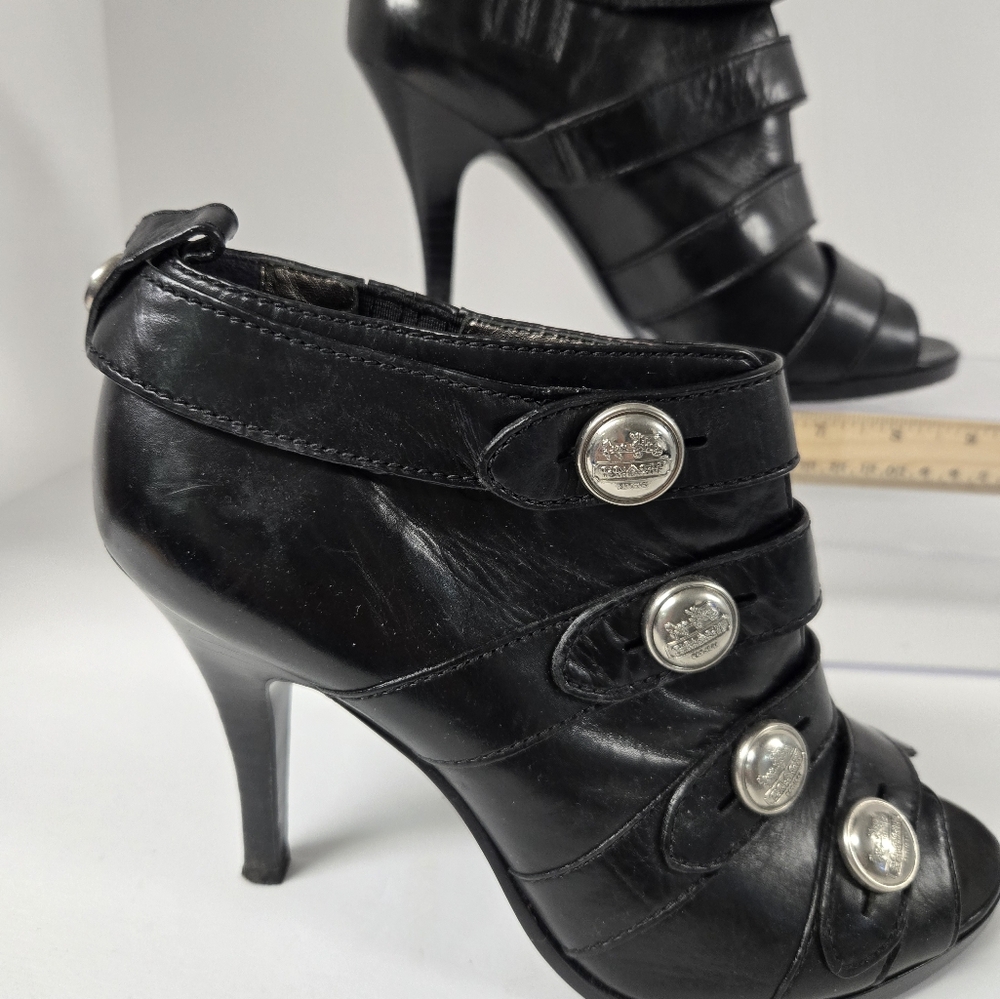 Coach High Heel Bootie Size 7.5B Black EUC - Picture 2 of 8